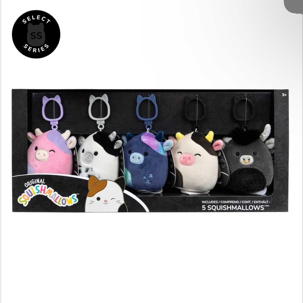 Squishmallows Select Series cow clip bundle NWT - Picture 2 of 7